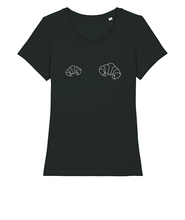 Charger l&#39;image dans la galerie, T-shirt Croissants (Noir) - Modèle Paris - Coton Bio
