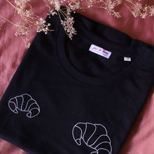 Charger l&#39;image dans la galerie, T-shirt Croissants (Noir) - Modèle Madrid
