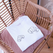 Charger l&#39;image dans la galerie, T-shirt Croissants (Blanc) - Modèle Madrid - Coton Bio
